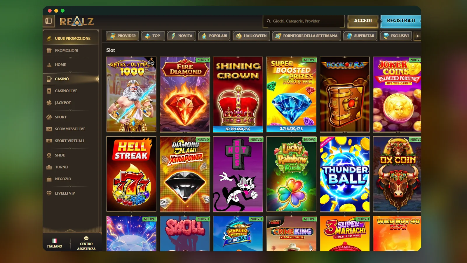 La pagina promozionale del bonus di benvenuto Realz: 100% fino a €500 + 200 Giri e i tre passi per ottenerlo